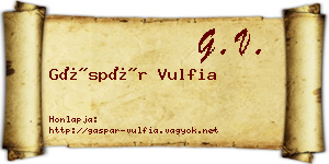 Gáspár Vulfia névjegykártya